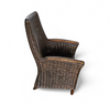 Rattan arm chair 1960S / wooden armrests / leather seat