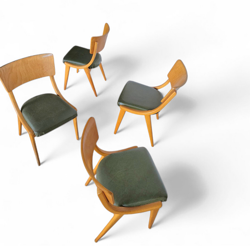 4 x Wooden Dining Benchairs 136 / Chairs by Stol Kamnik / 1960s / Slovenië