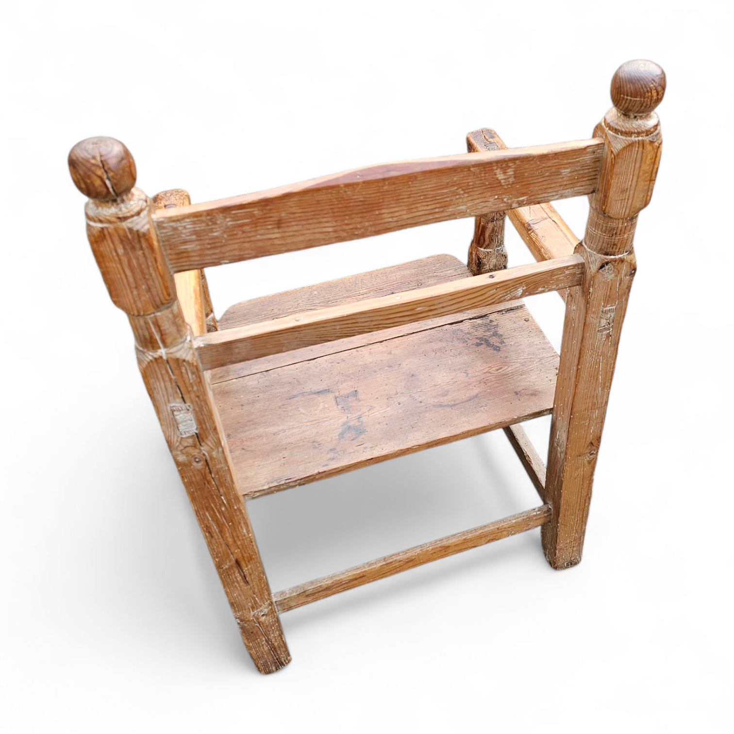 Old Spanish pine wood arm chair