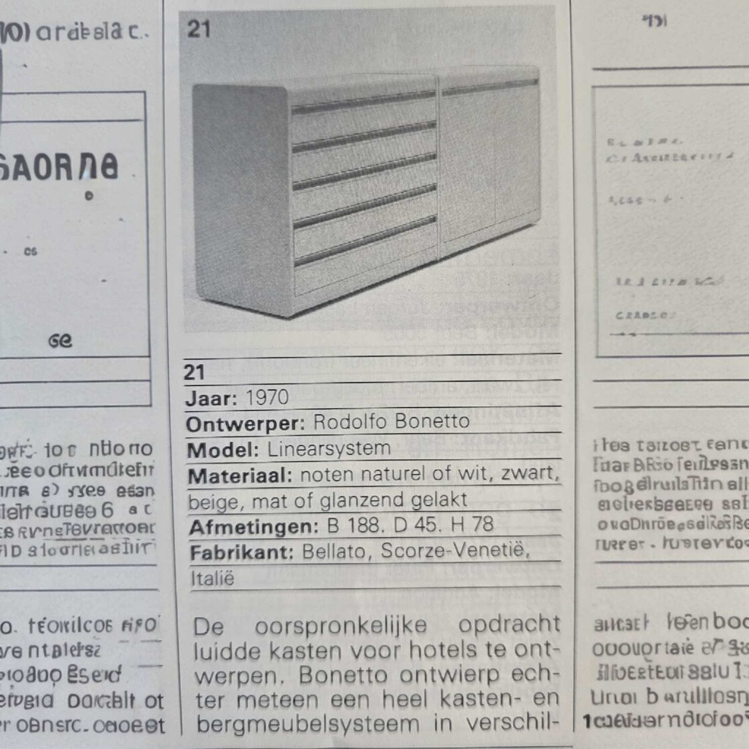 Rodolfo Bonetto / linear system for Bellato / 1970s / width 360 cm