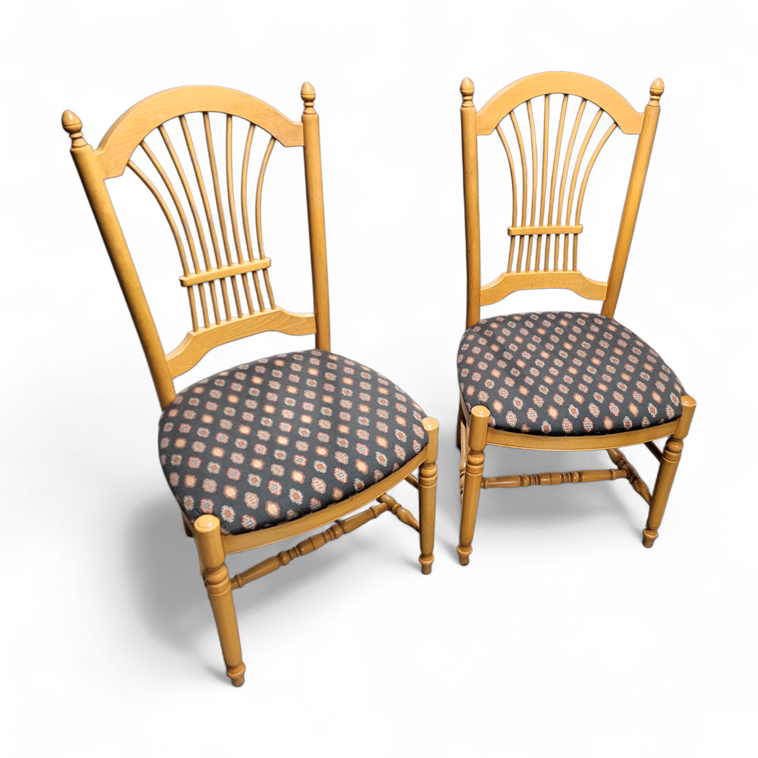 2 x rustic Frence country cottage side / dining chairs