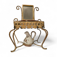 Antique dolls house / dressing / mirror table /
Porcelain jug / plate ( 13 cm ) /
With signs of use