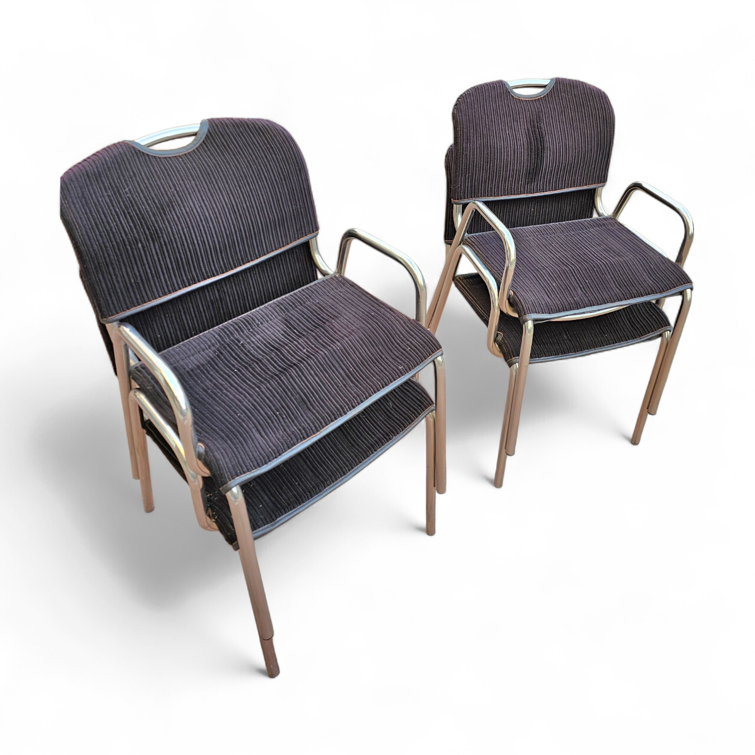 4 x black upholstery Castiglietta dining Chairs by Castiglioni for Zanotta / Italy 1960s