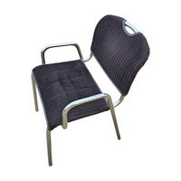 4 x black upholstery Castiglietta dining Chairs by Castiglioni for Zanotta / Italy 1960s