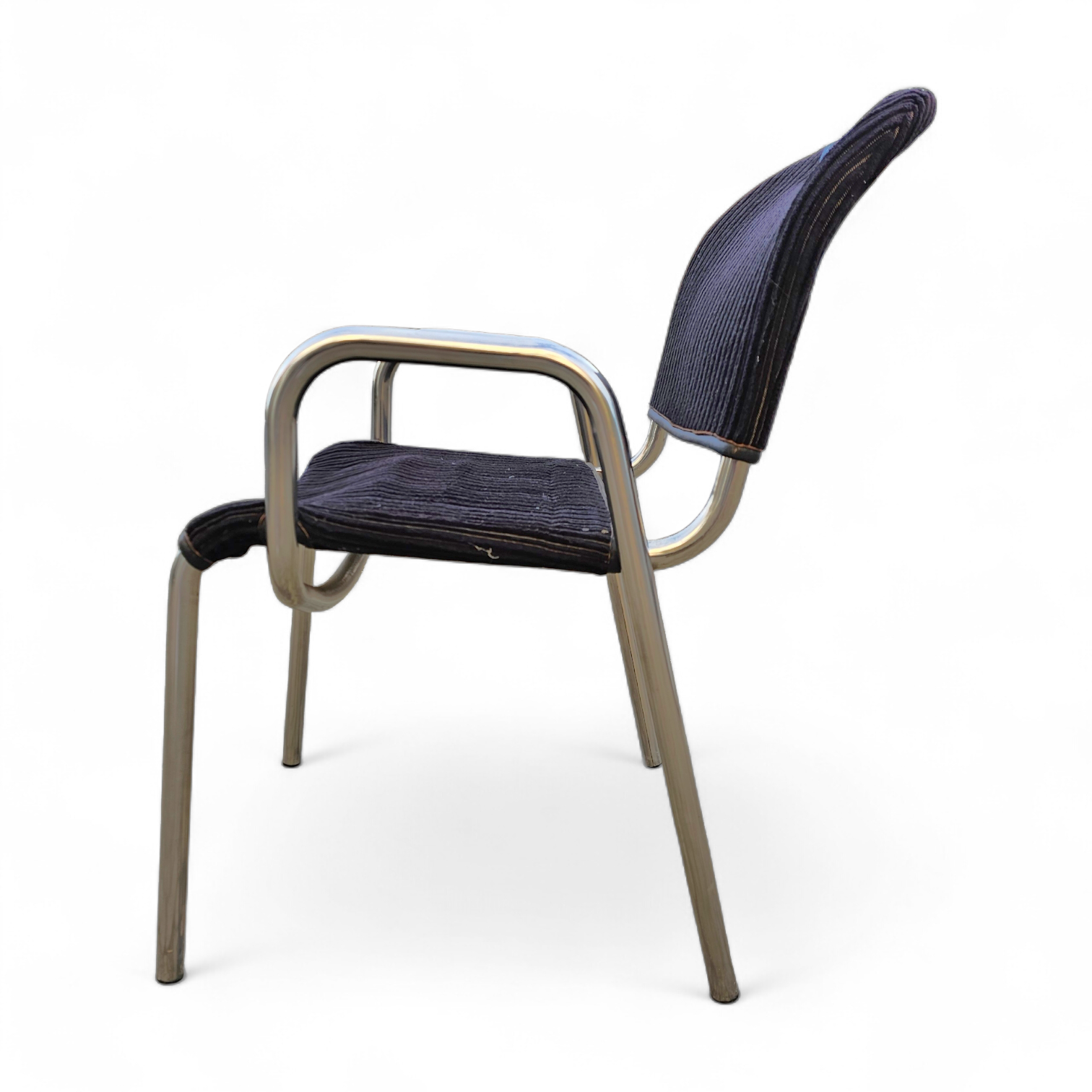 4 x black upholstery Castiglietta dining Chairs by Castiglioni for Zanotta / Italy 1960s