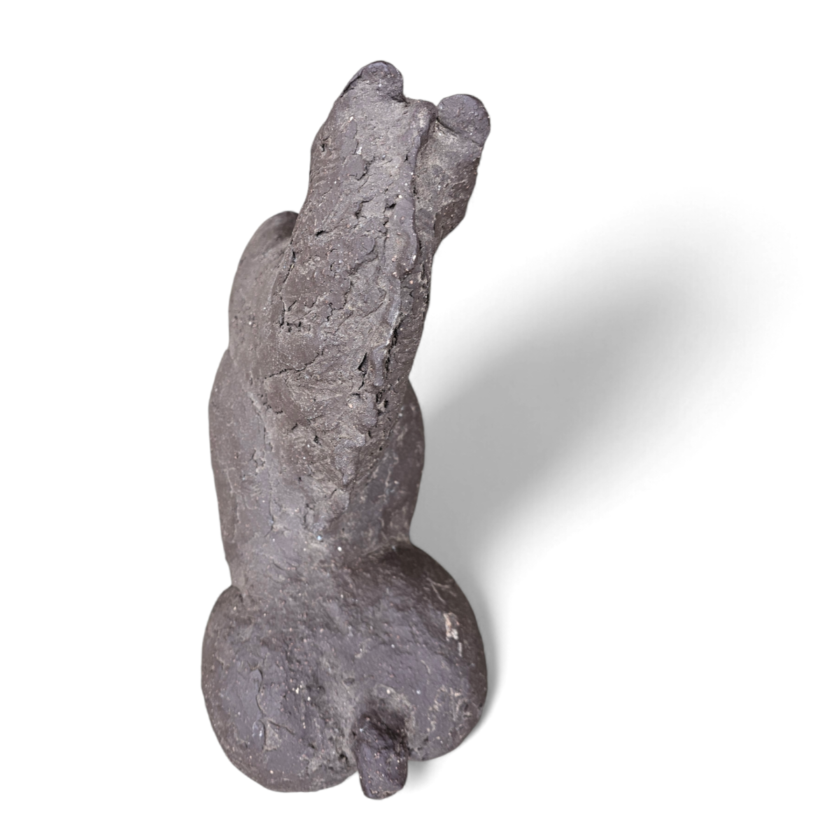 Ceramic sculpture / Horse torso on a wooden pedestal /