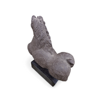 Ceramic sculpture / Horse torso on a wooden pedestal /