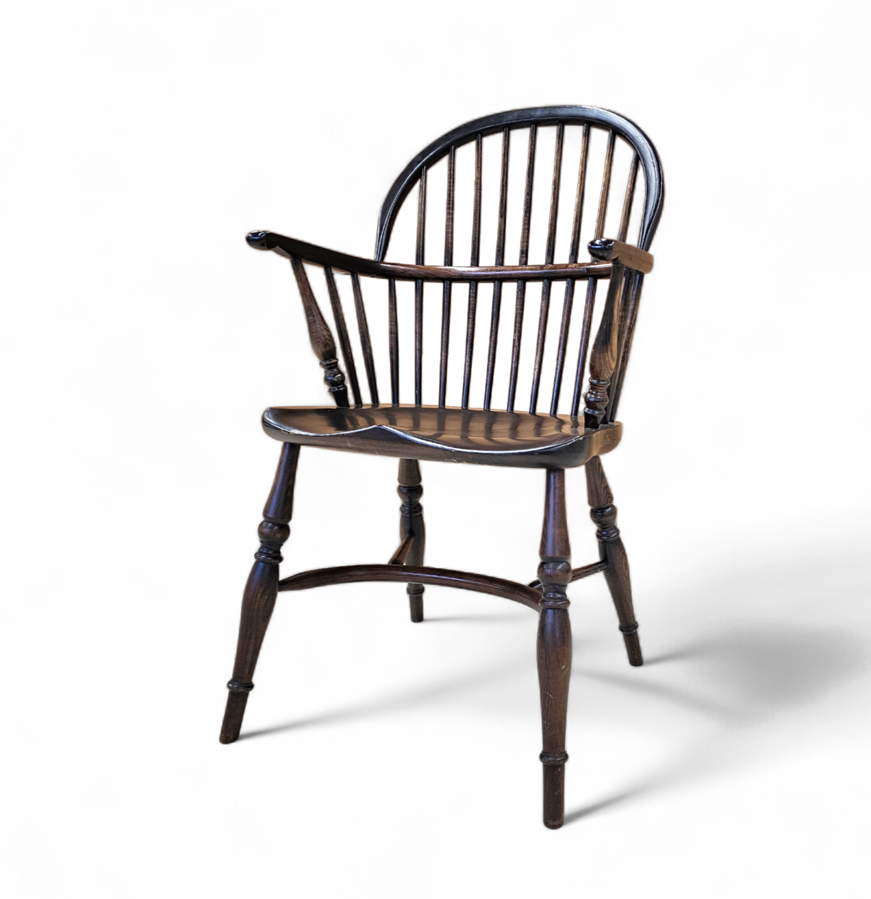4 x Classic Georgian Bow and Stick Back Windsor Chair / Crinoline stretcher chairs