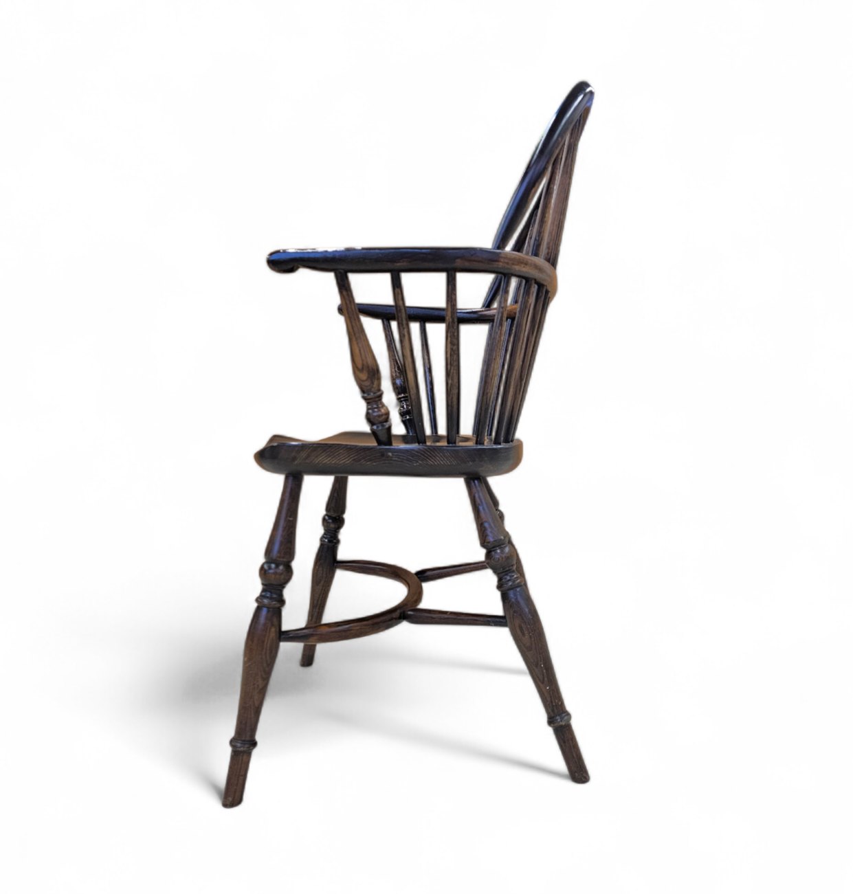 4 x Classic Georgian Bow and Stick Back Windsor Chair / Crinoline stretcher chairs