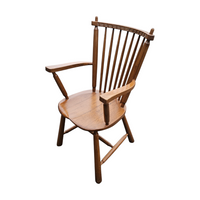 2 × Dutch Design Oak Arm Dining Chairs by De Ster Geldermalsen / Netherlands 1960s