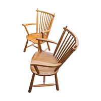 2 × Dutch Design Oak Arm Dining Chairs by De Ster Geldermalsen / Netherlands 1960s