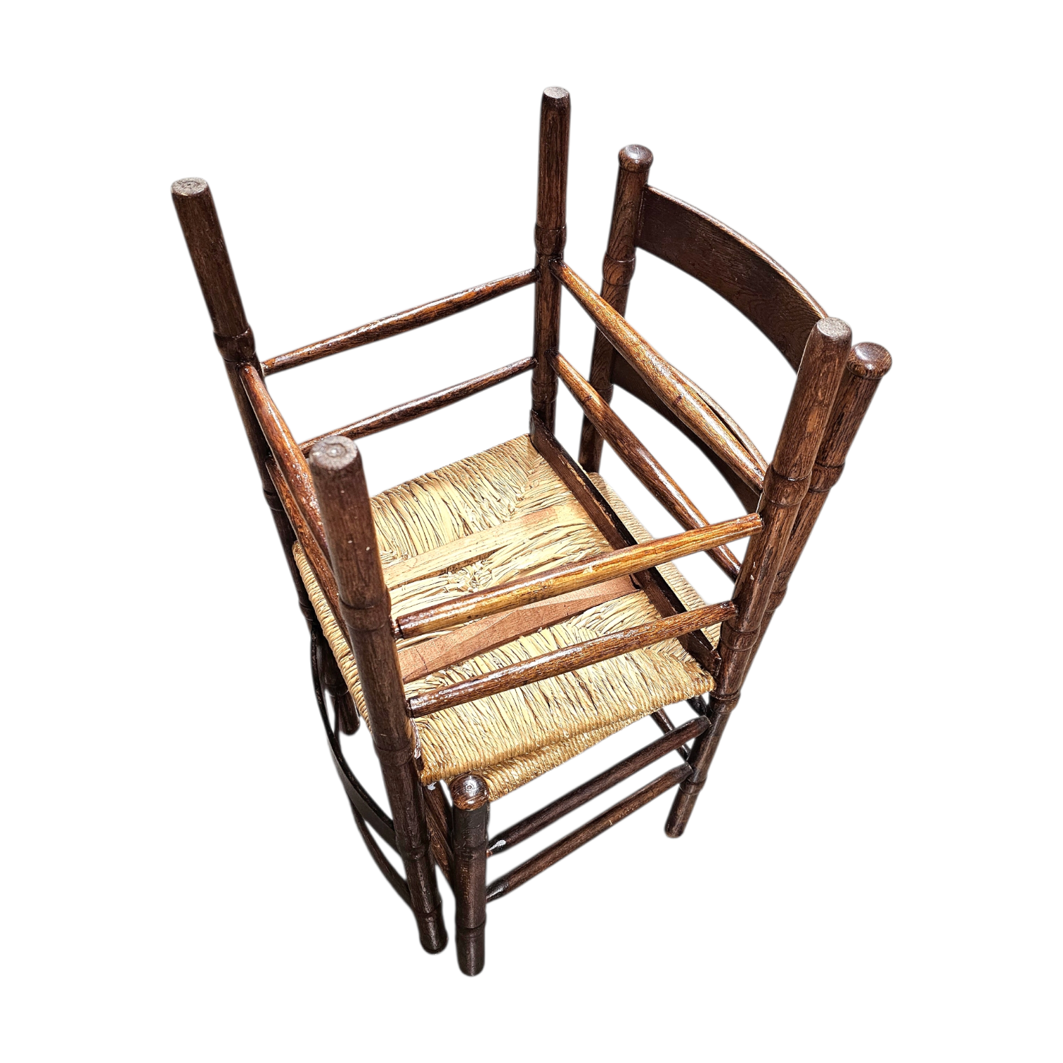 2 x Art Deco rush chair / Amsterdamse school / Jac Levee / mid century