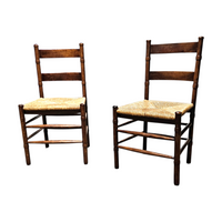 2 x Art Deco rush chair / Amsterdamse school / Jac Levee / mid century