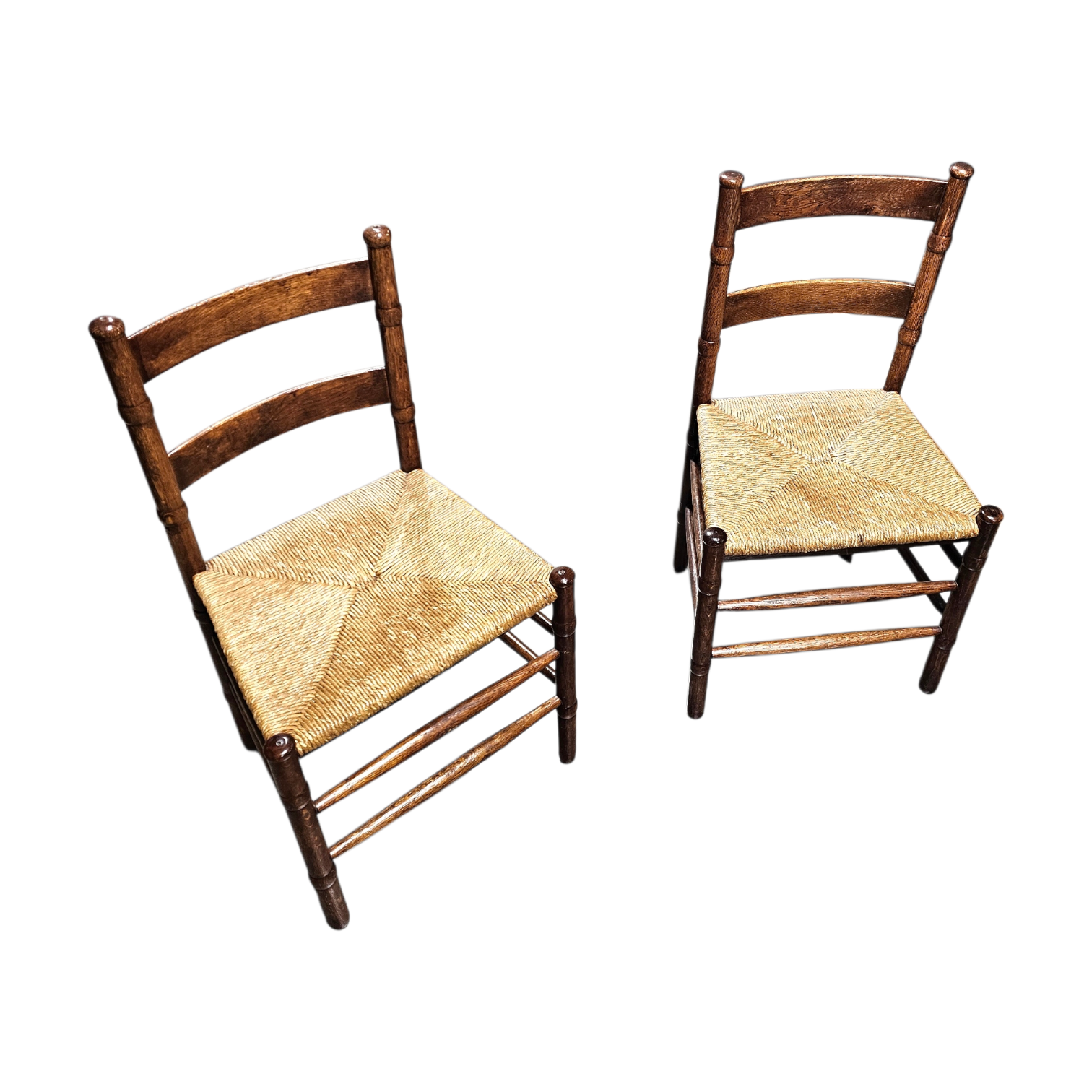 2 x Art Deco rush chair / Amsterdamse school / Jac Levee / mid century