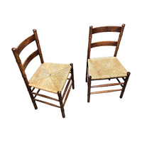 2 x Art Deco rush chair / Amsterdamse school / Jac Levee / mid century