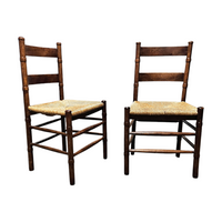 2 x Art Deco rush chair / Amsterdamse school / Jac Levee / mid century