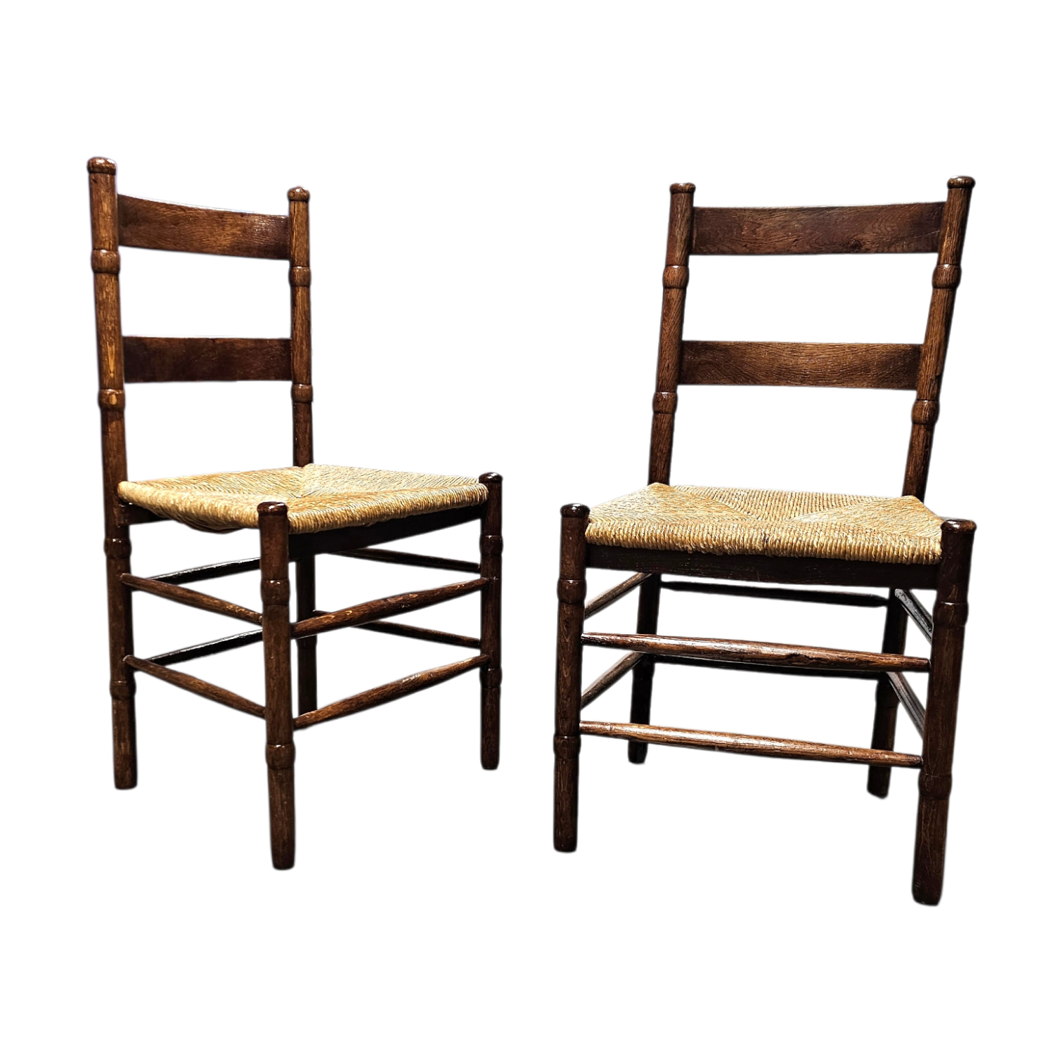 2 x Art Deco rush chair / Amsterdamse school / Jac Levee / mid century