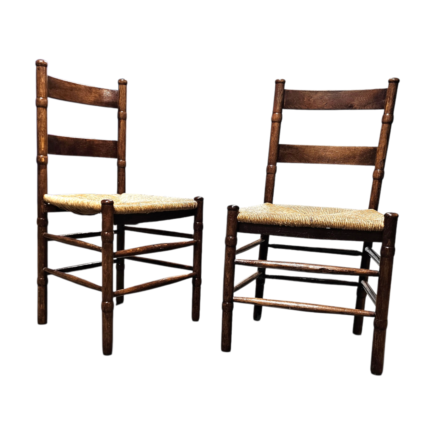 2 x Art Deco rush chair / Amsterdamse school / Jac Levee / mid century
