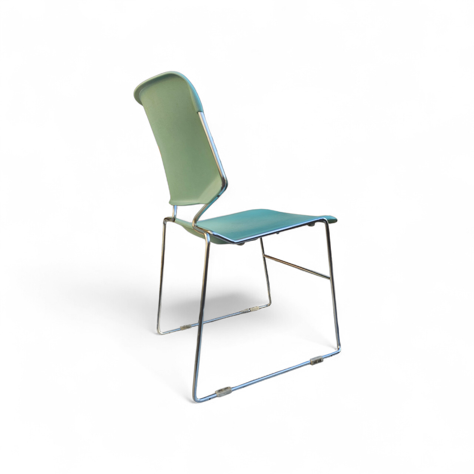 10 x Mid Century design Stackable Matrix Krueger Chairs by Thomas Tolleson / mint green / USA 1970s