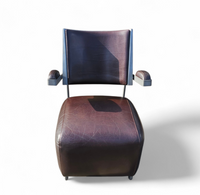 3 x Oscar armchair by Harri Korhonen for Inno Interior Oy / brown leather / 1980s