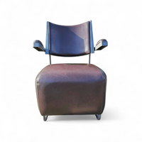 3 x Oscar armchair by Harri Korhonen for Inno Interior Oy / brown leather / 1980s