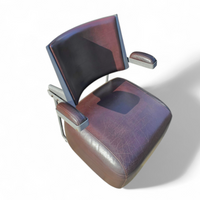 3 x Oscar armchair by Harri Korhonen for Inno Interior Oy / brown leather / 1980s