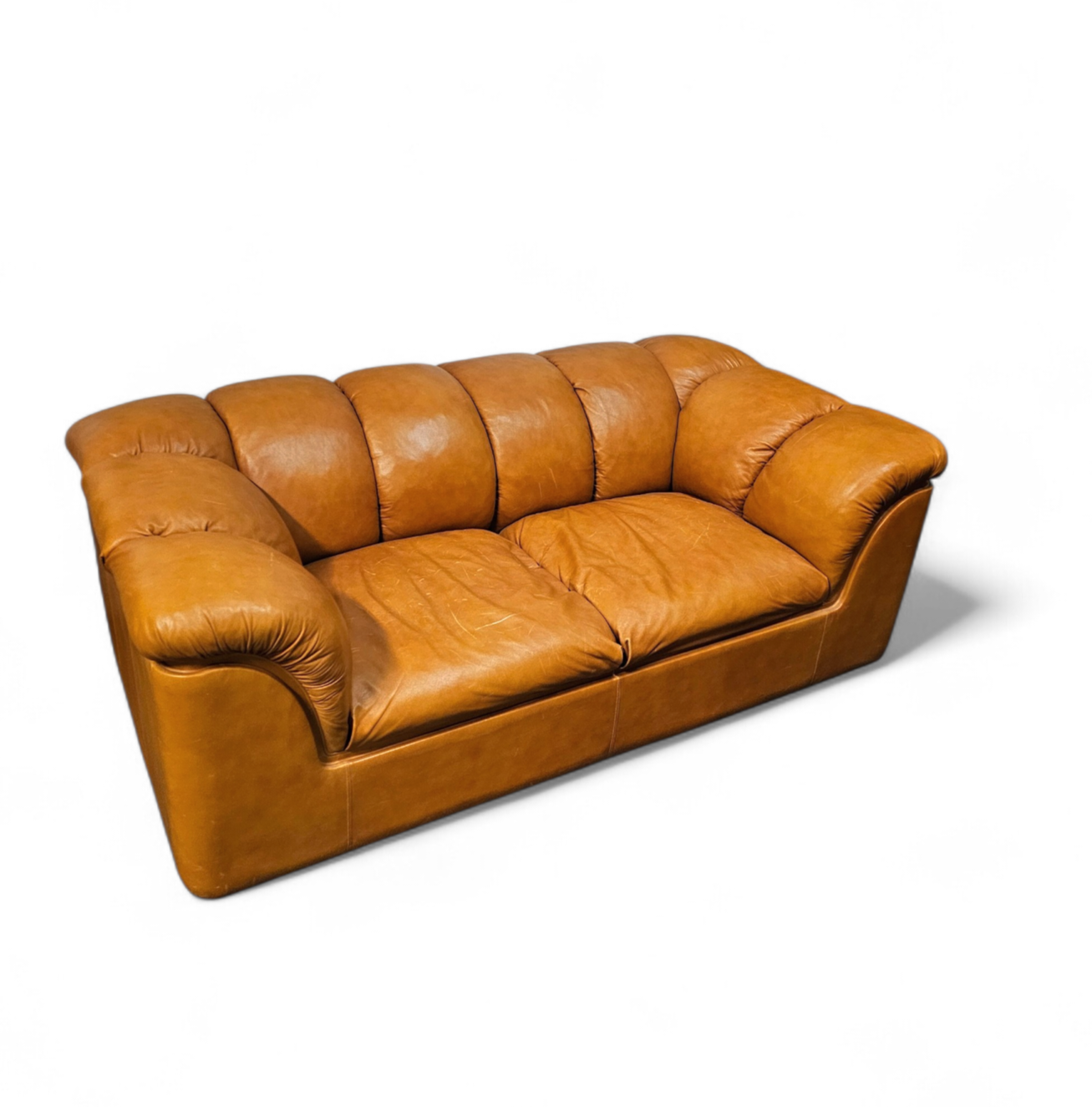 Rare two seater sofa POLTRONA FRAU / ITALIAN DESIGN BY FRANCO BRESCIANI / MODEL COCKER / 1970s /