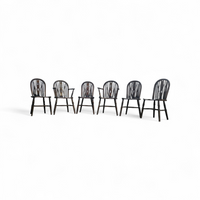 A bit wearthered windsor wheelback dining set (7) by the Oirschotse meubelindustrie 1950s