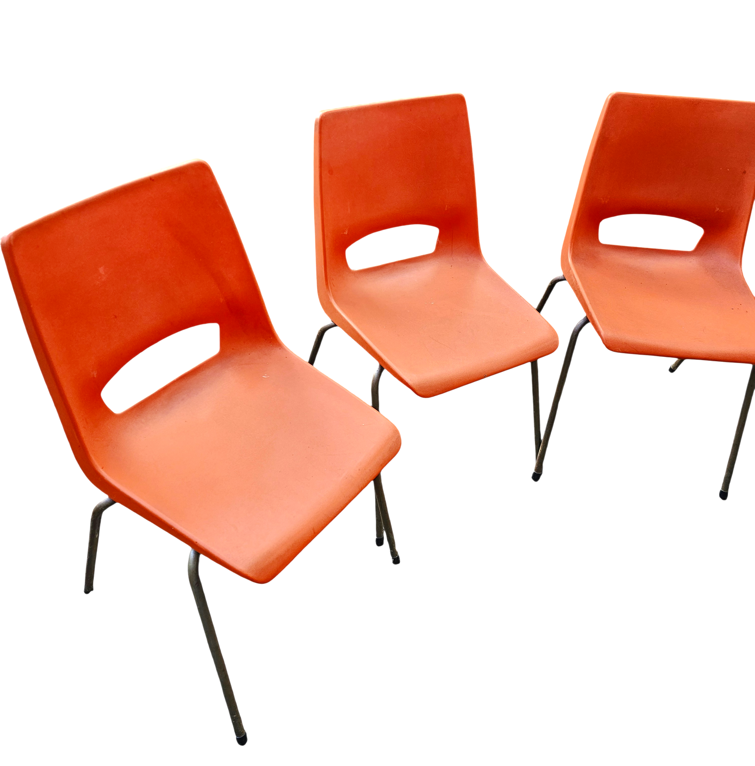 4 x Philippus Potter stacking chairs for Ahrend / Moulded seat / 1970s