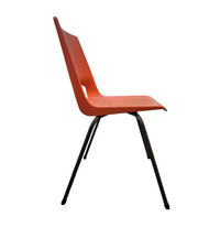 4 x Philippus Potter stacking chairs for Ahrend / Moulded seat / 1970s