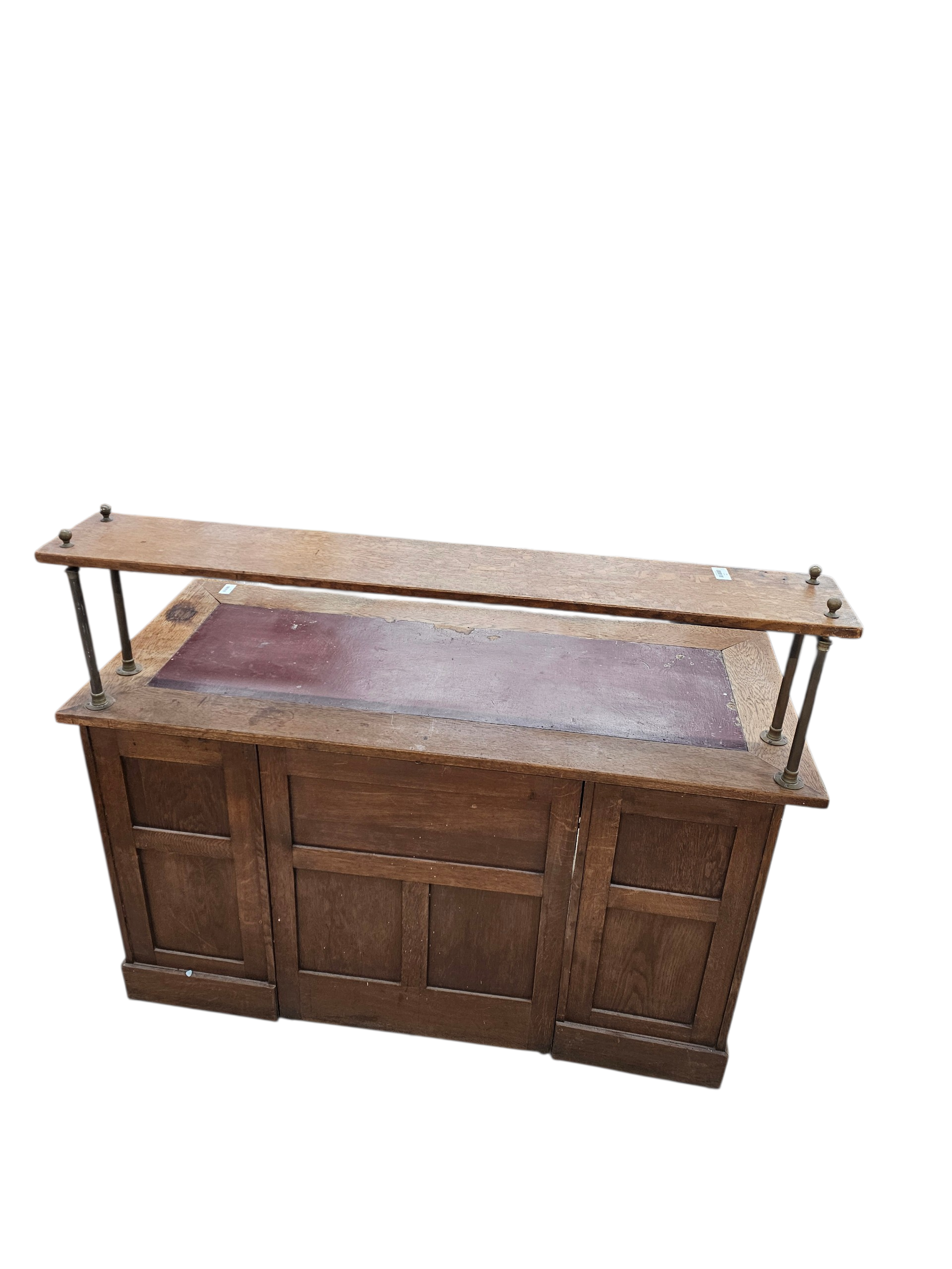 Victorian oak desk / Bin or Drawer Cup Pull by P. & F. Corbin  / 1920s
