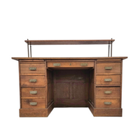 Victorian oak desk / Bin or Drawer Cup Pull by P. & F. Corbin  / 1920s