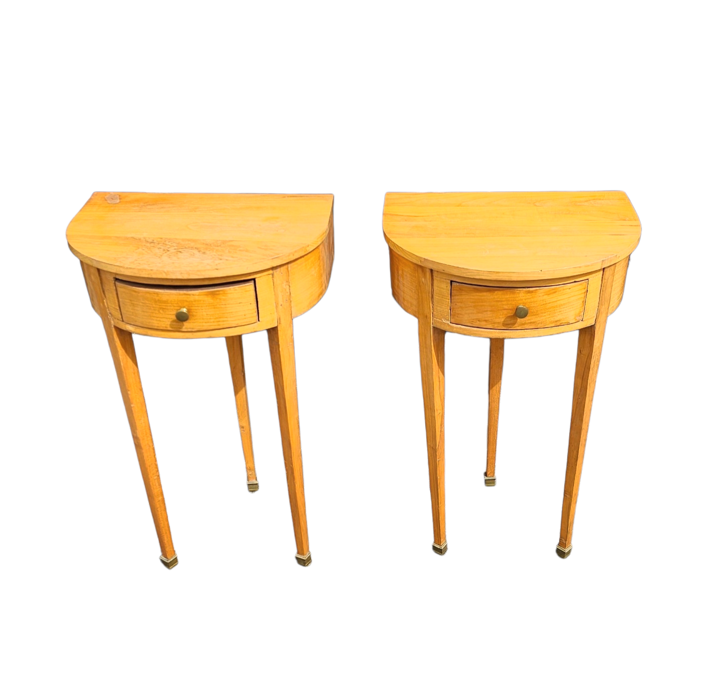 Matching cherry wood / Biedermeier chairs / sidetables set / tripot console table