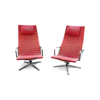 2 x early edition Ea 124 aluminum swivel armchair by charles & ray eames herman miller / tilt mechanism