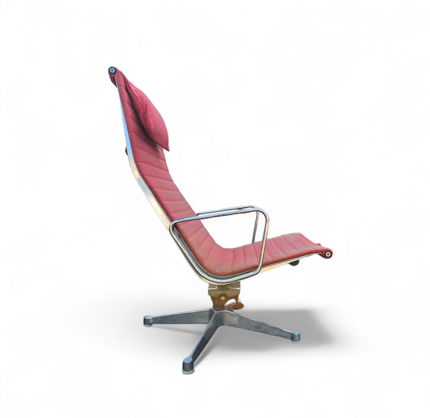 2 x early edition Ea 124 aluminum swivel armchair by charles & ray eames herman miller / tilt mechanism