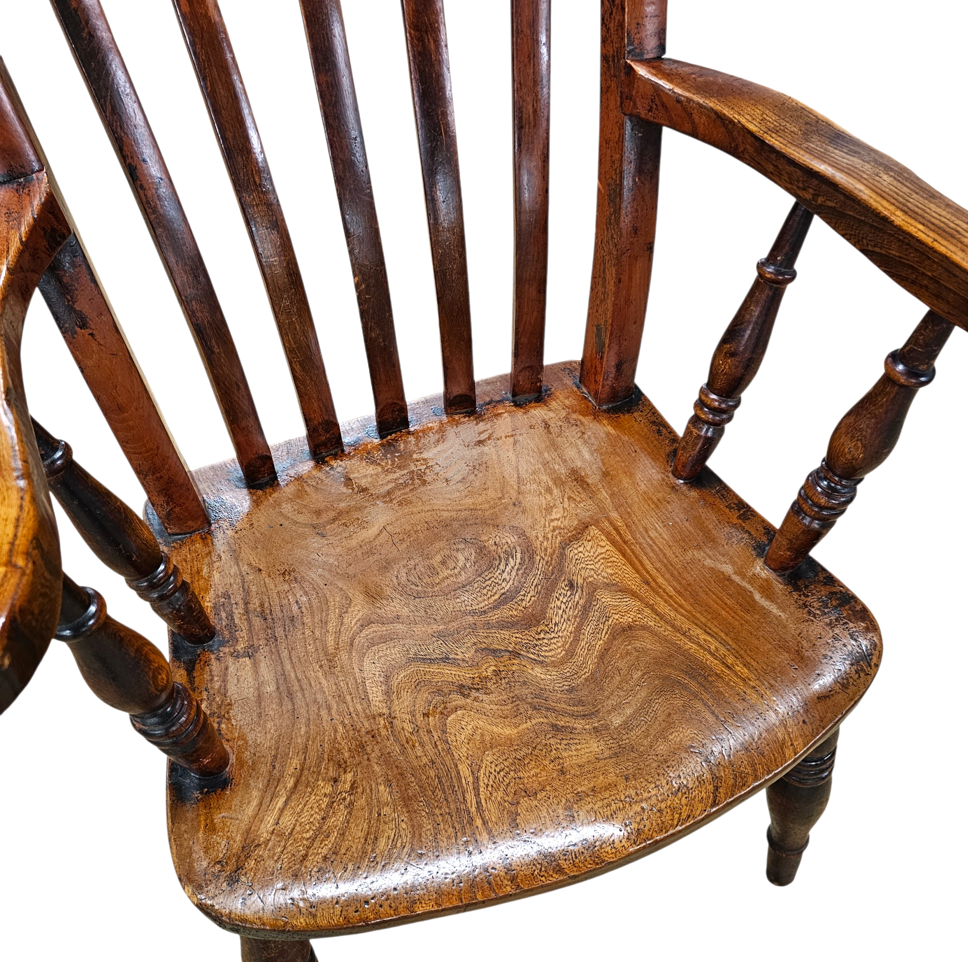 19th Century Elm country high slat back chair with a fabulous colour and patina