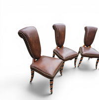 4 x Never Seen Before leather Chair / 1980s