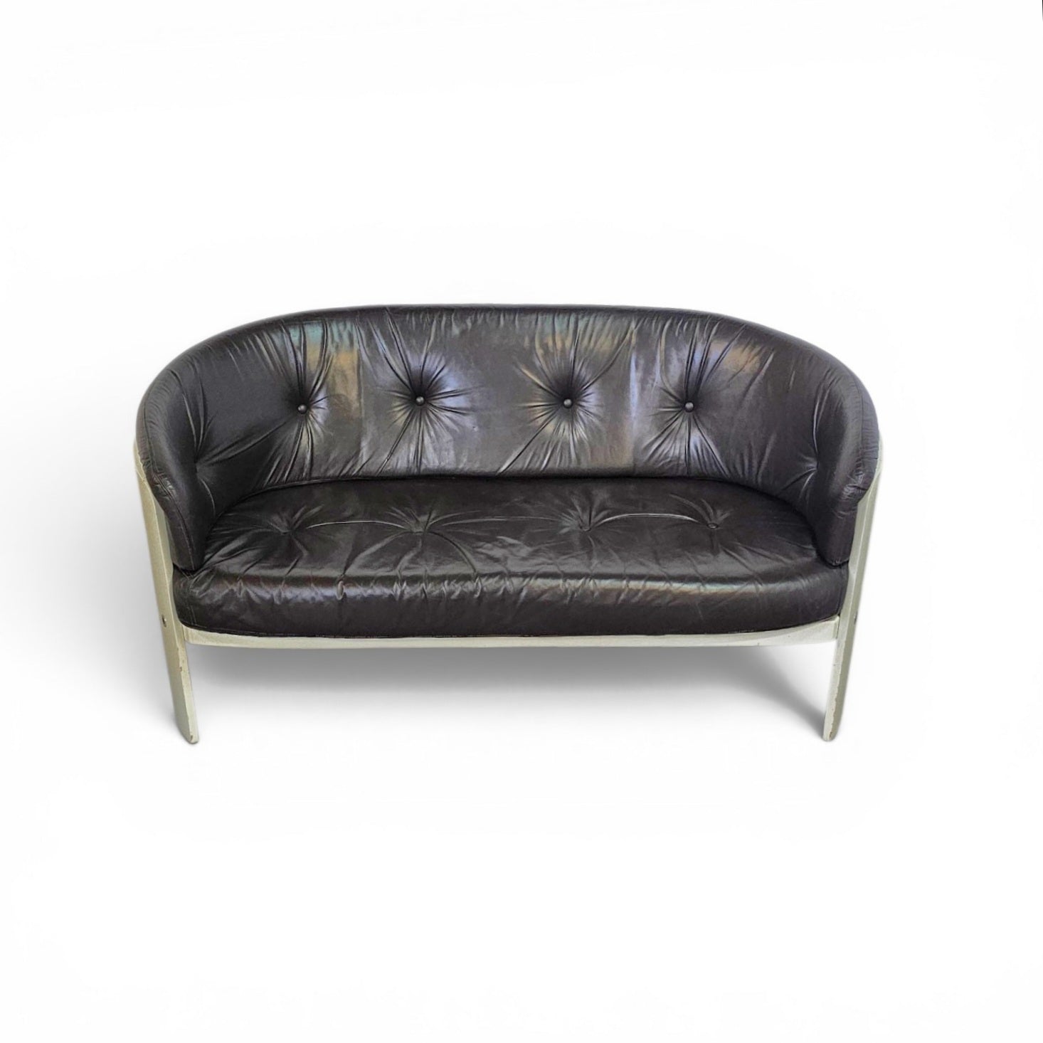 Bz49 sofa by Hans Ell for 't Spectrum / 1970 / dark brown leather