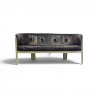 Bz49 sofa by Hans Ell for 't Spectrum / 1970 / dark brown leather