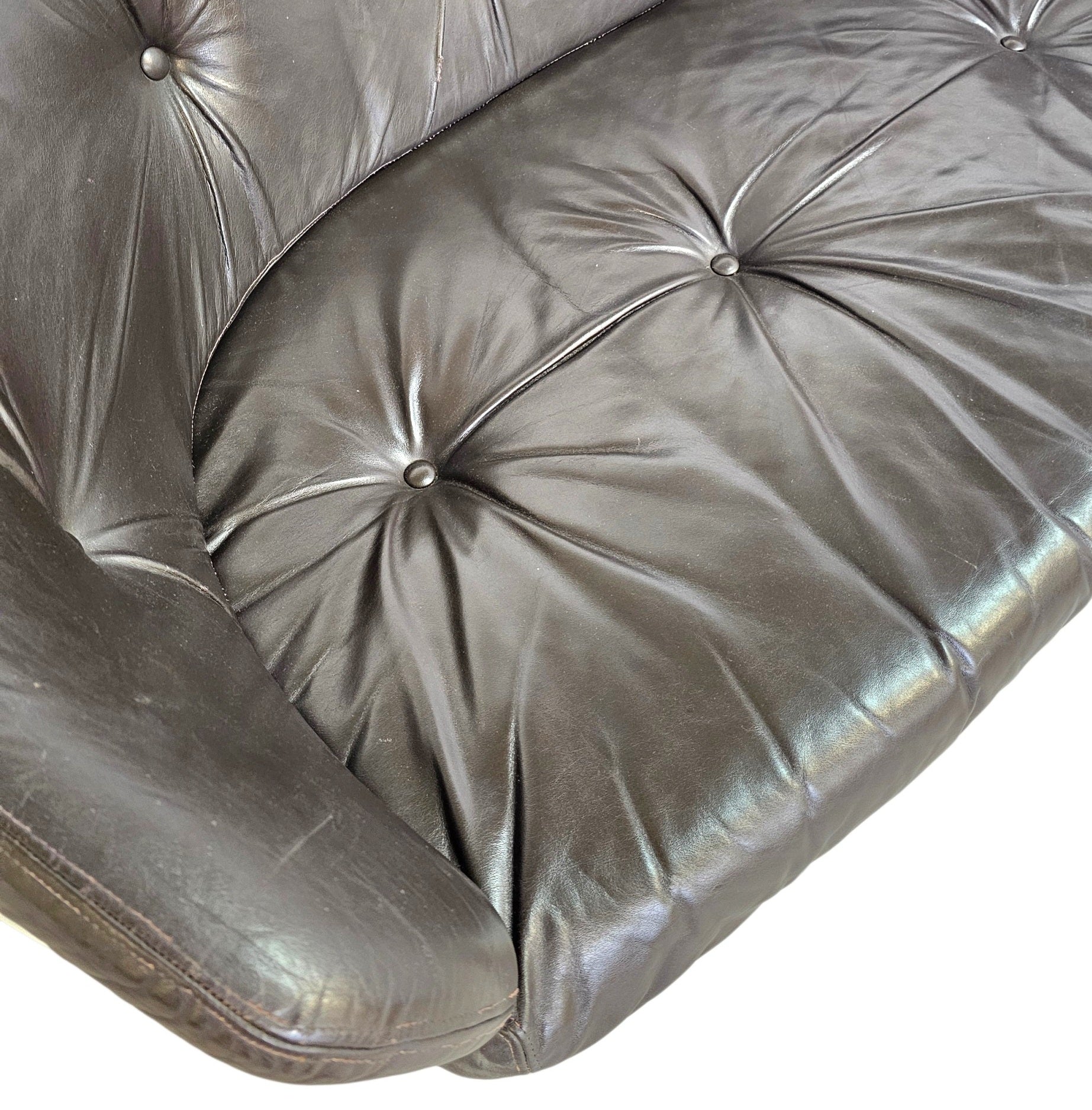 Bz49 sofa by Hans Ell for 't Spectrum / 1970 / dark brown leather
