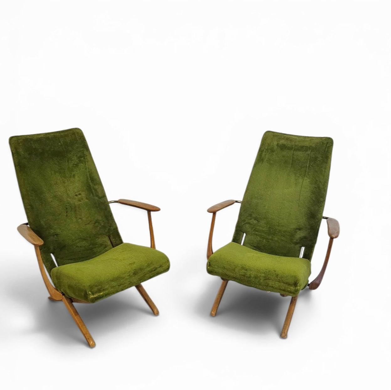 2 x 20th-century vintage design reclining  armchairs