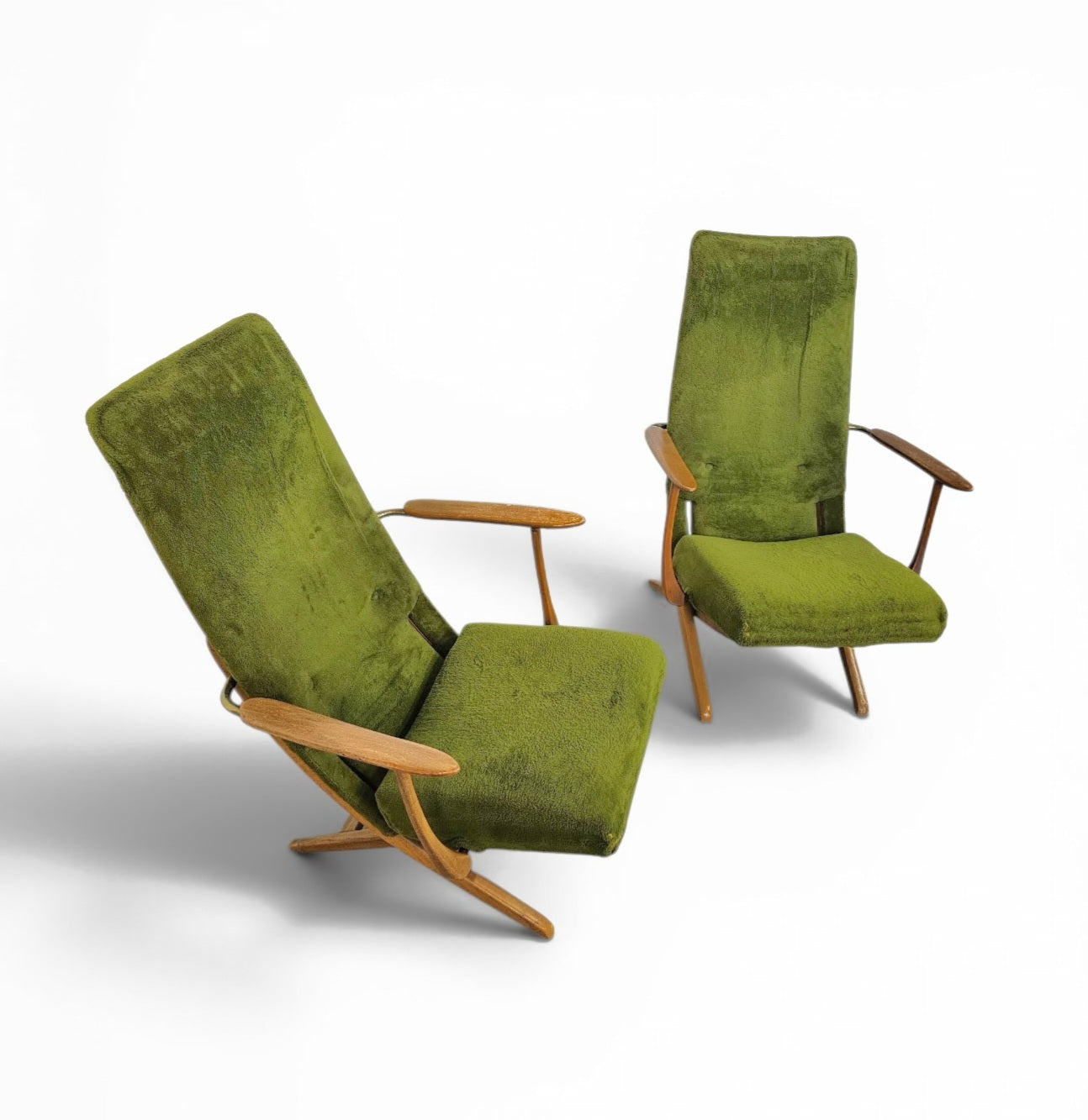 2 x 20th-century vintage design reclining  armchairs