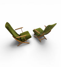2 x 20th-century vintage design reclining  armchairs