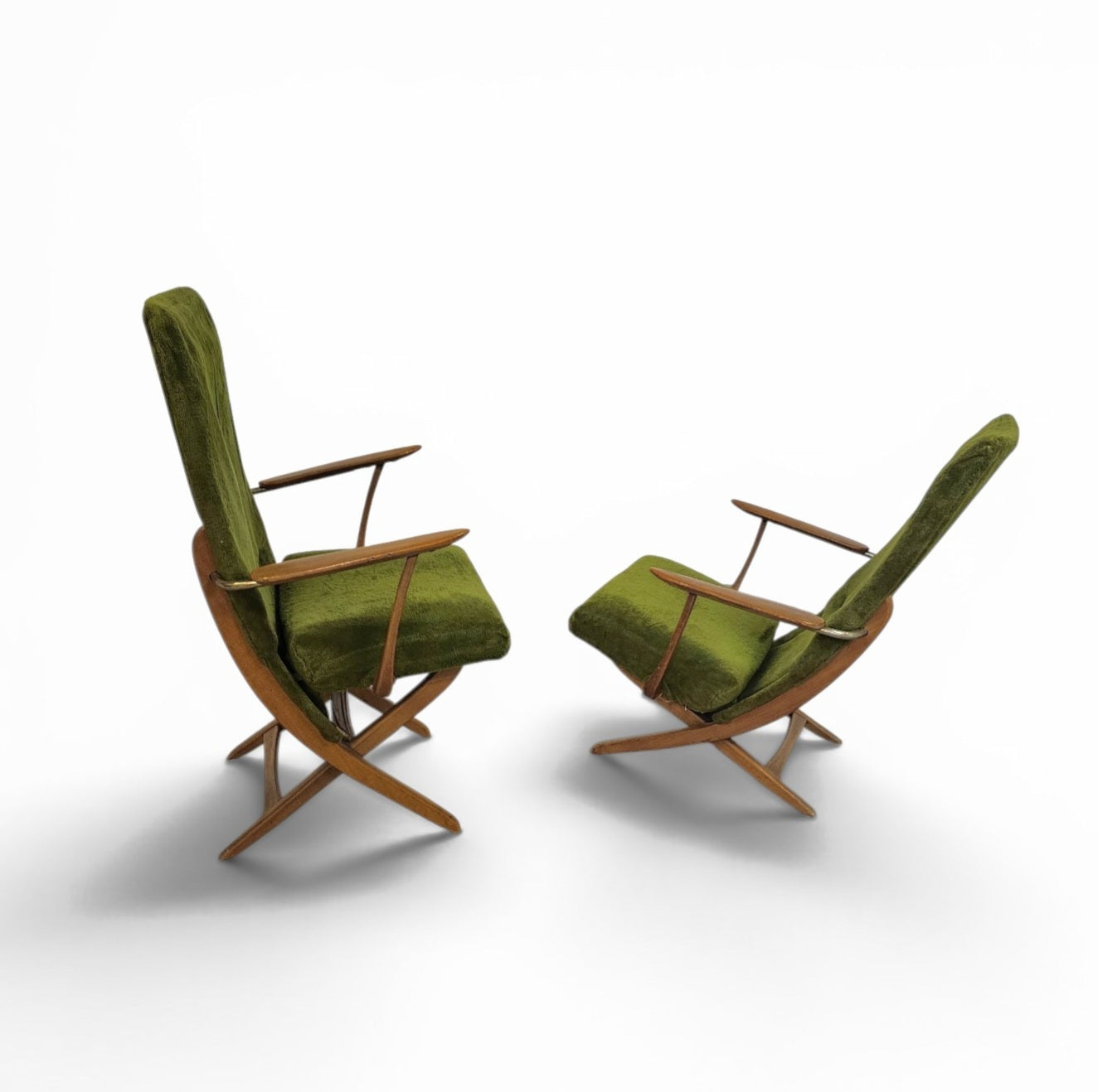 2 x 20th-century vintage design reclining  armchairs