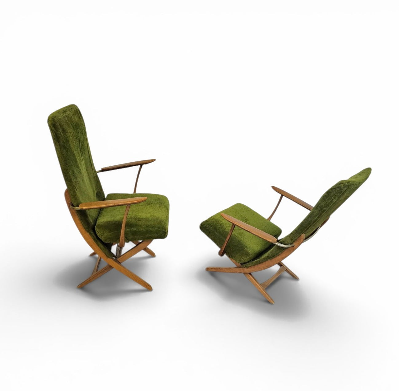 2 x 20th-century vintage design reclining  armchairs