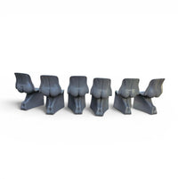 6 x matt grey Her Chair by Casamania / Fabio Novembre /