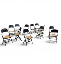12 x Clarin Corporation folding chair / USA 1920s