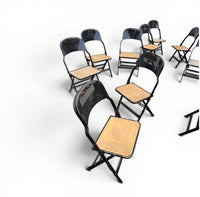 12 x Clarin Corporation folding chair / USA 1920s
