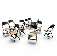 12 x Clarin Corporation folding chair / USA 1920s