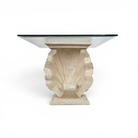 Magnussen Ponte mactan shell-shaped console or table base with original glass top